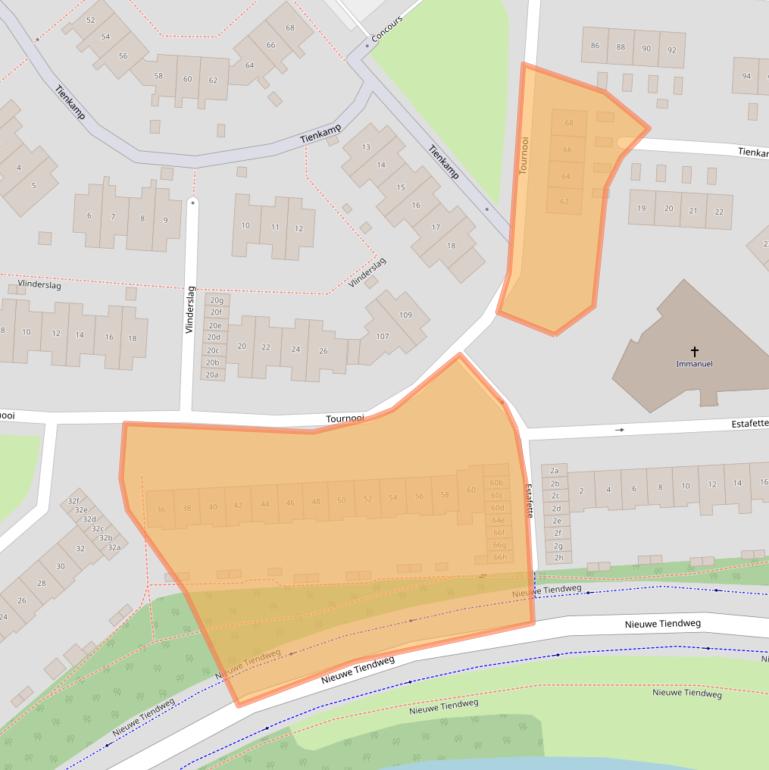 Kaart van postcodegebied 2924VJ.