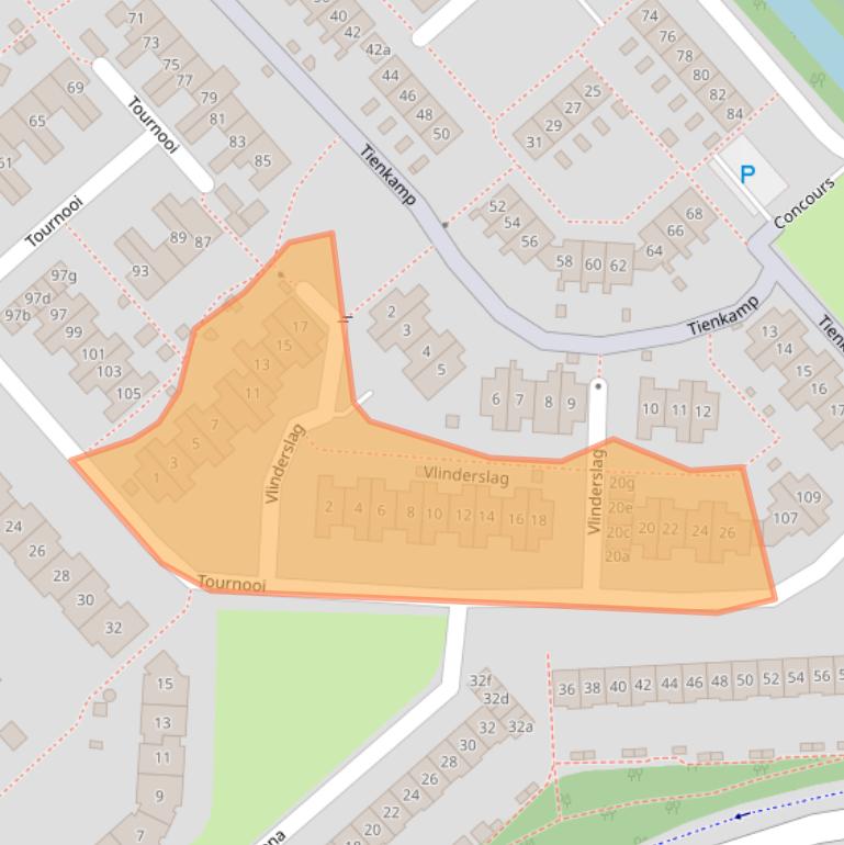 Kaart van postcodegebied 2924VK.