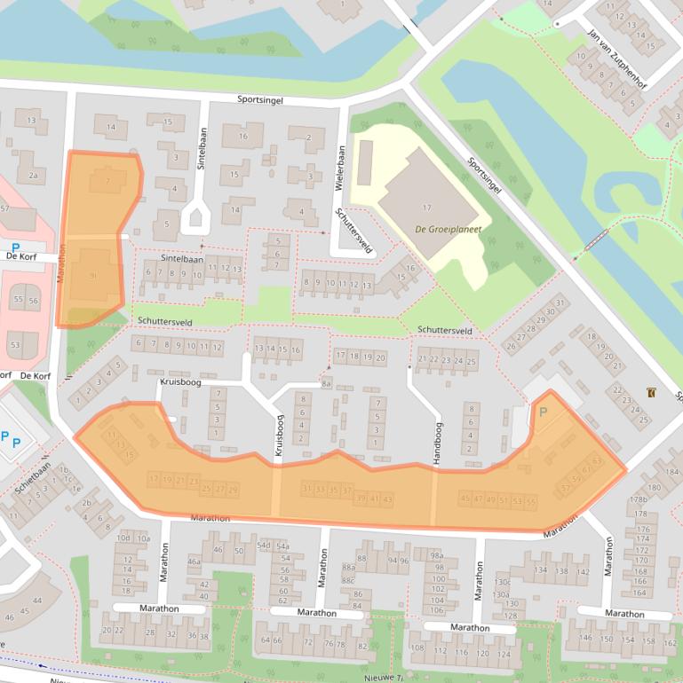 Kaart van postcodegebied 2924XC.