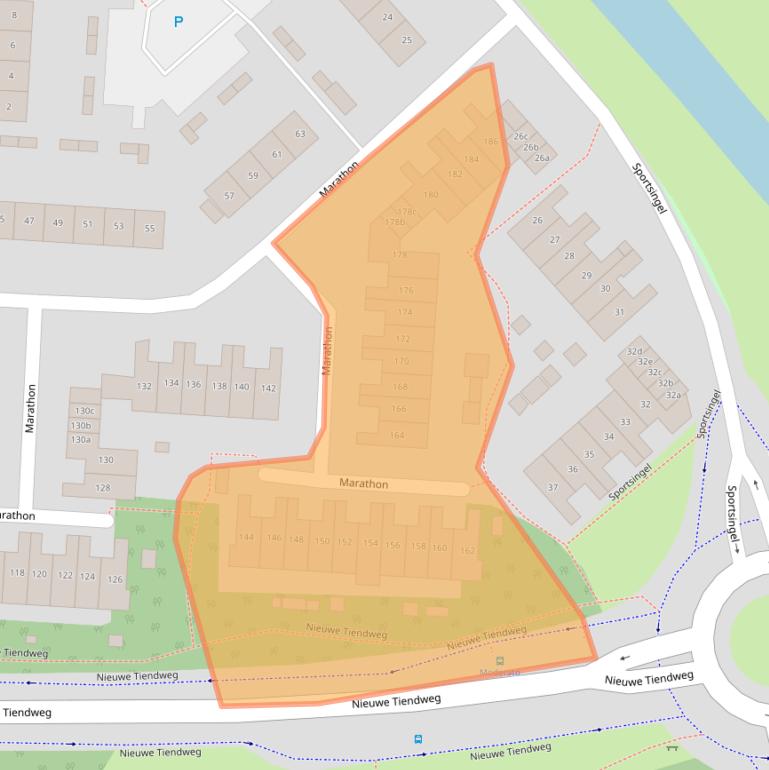Kaart van postcodegebied 2924XH.