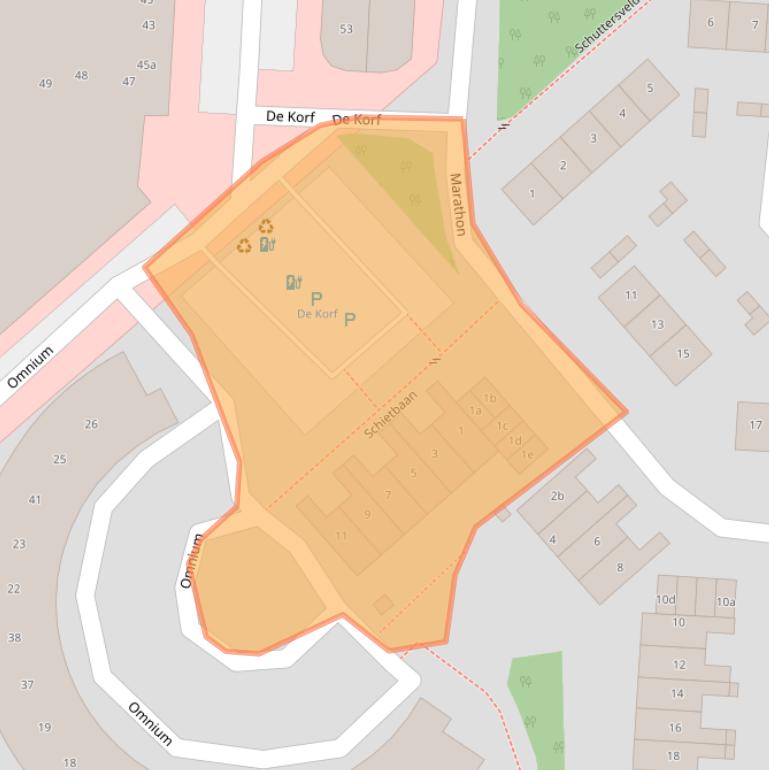 Kaart van postcodegebied 2924XK.