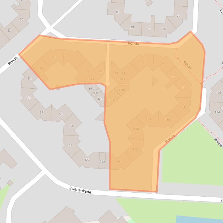 Kaart van postcodegebied 2925AG.