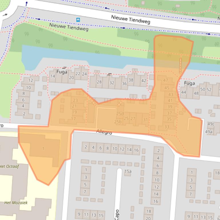 Kaart van postcodegebied 2925BA.