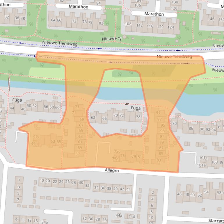 Kaart van postcodegebied 2925BB.