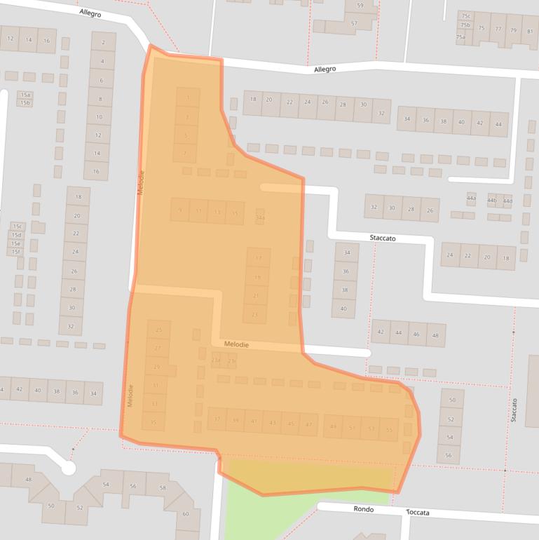 Kaart van postcodegebied 2925BJ.