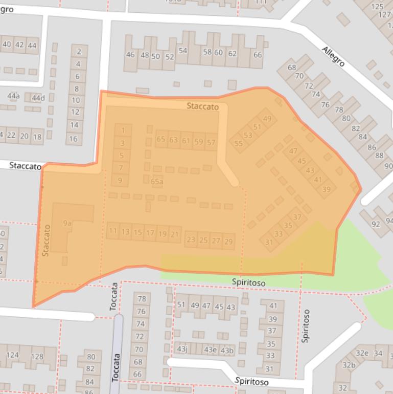 Kaart van postcodegebied 2925BP.