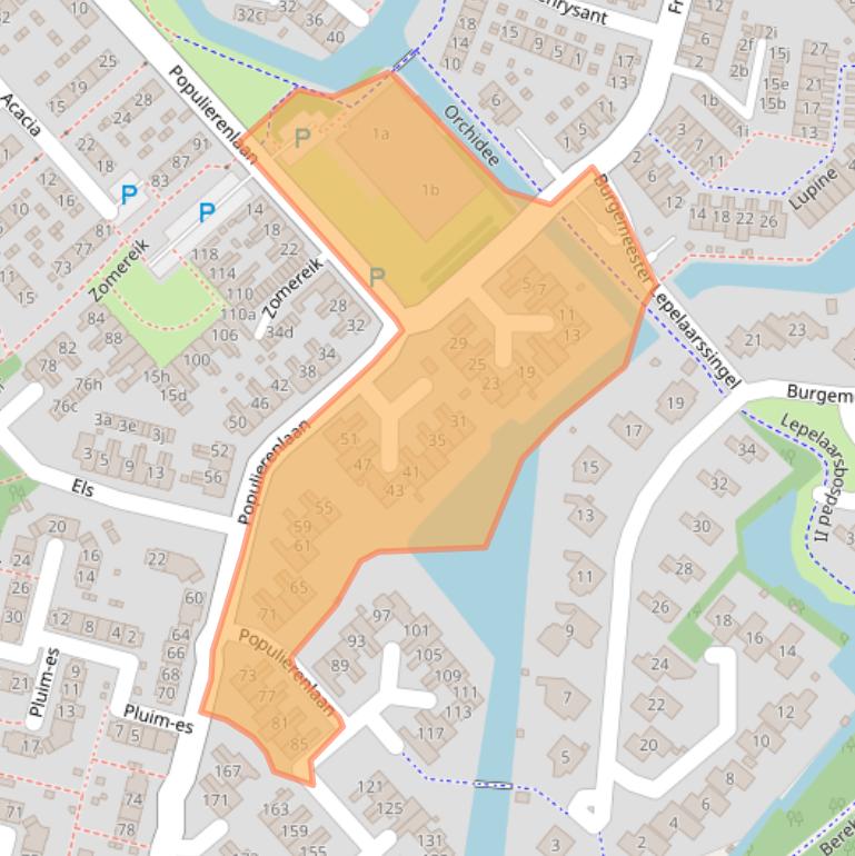 Kaart van postcodegebied 2925CP.