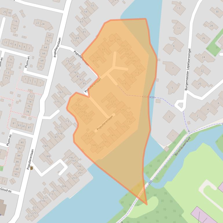 Kaart van postcodegebied 2925CR.