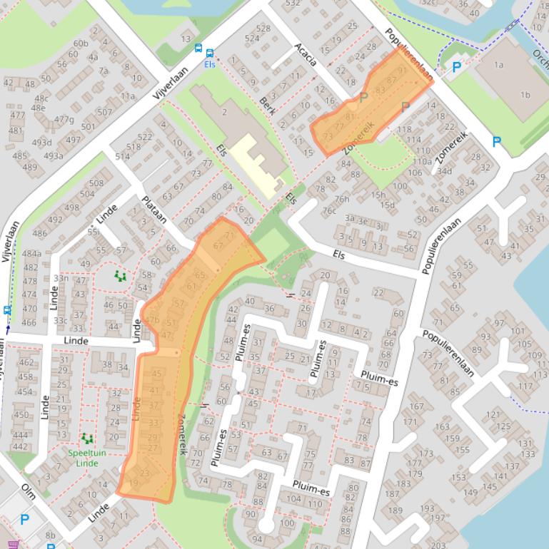 Kaart van postcodegebied 2925CX.