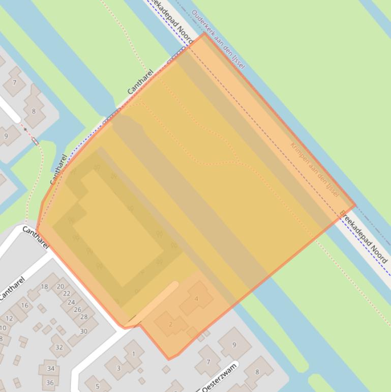 Kaart van postcodegebied 2925DL.