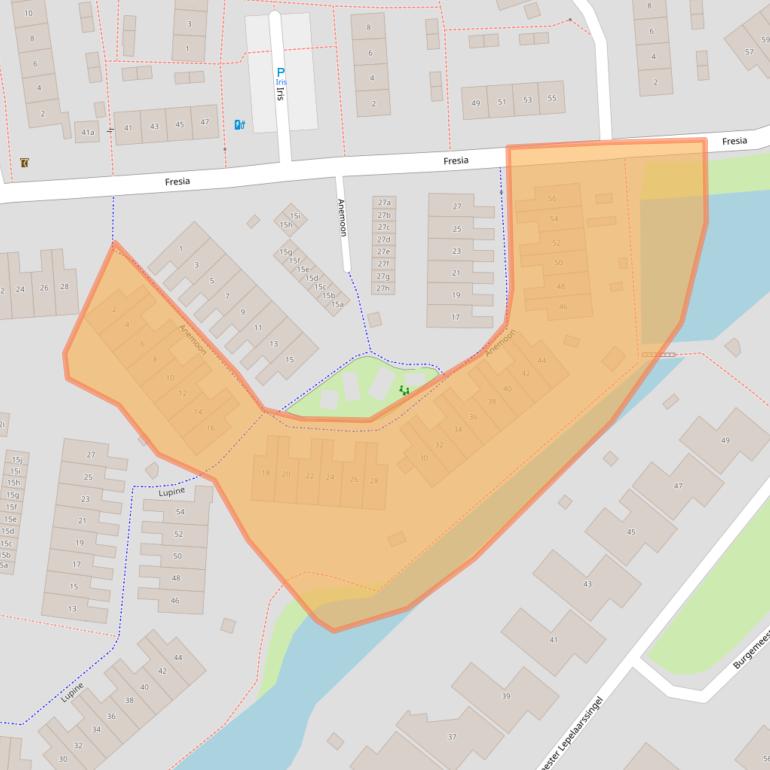 Kaart van postcodegebied 2925EB.