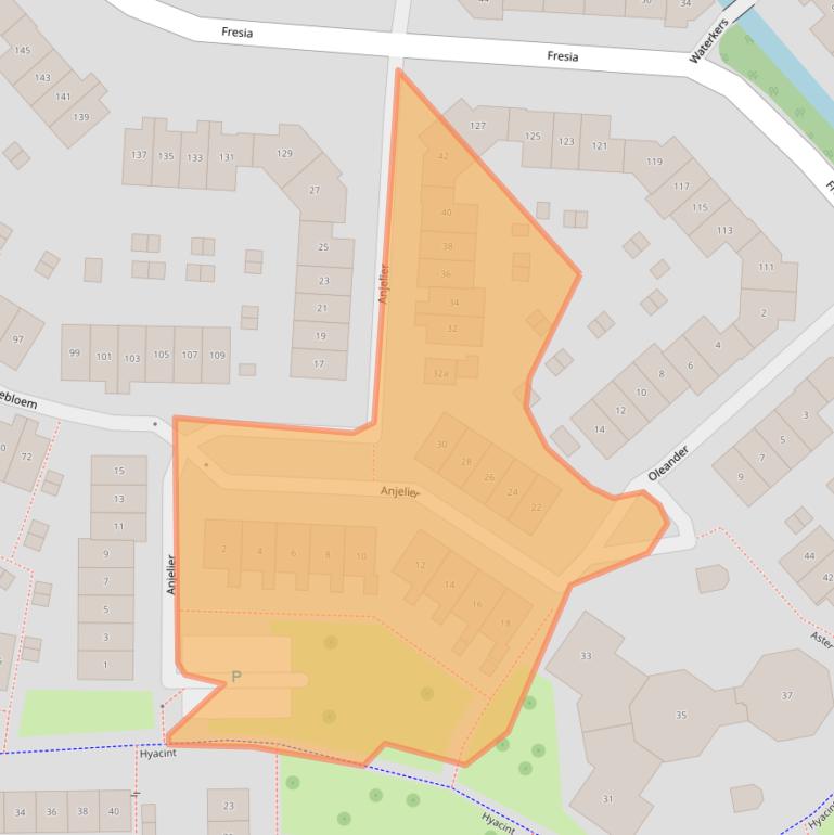 Kaart van postcodegebied 2925EC.