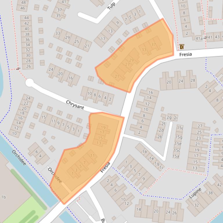 Kaart van postcodegebied 2925EH.