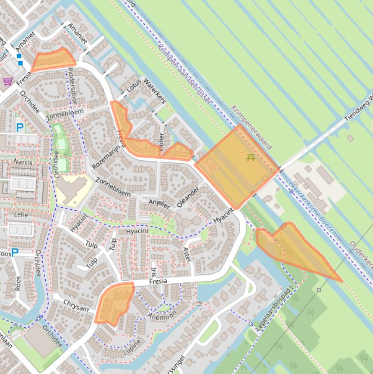 Kaart van postcodegebied 2925EL.