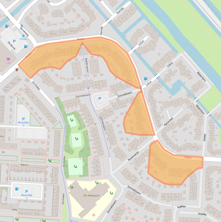 Kaart van postcodegebied 2925EM.
