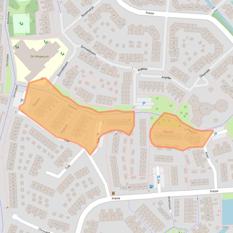 Kaart van postcodegebied 2925EP.