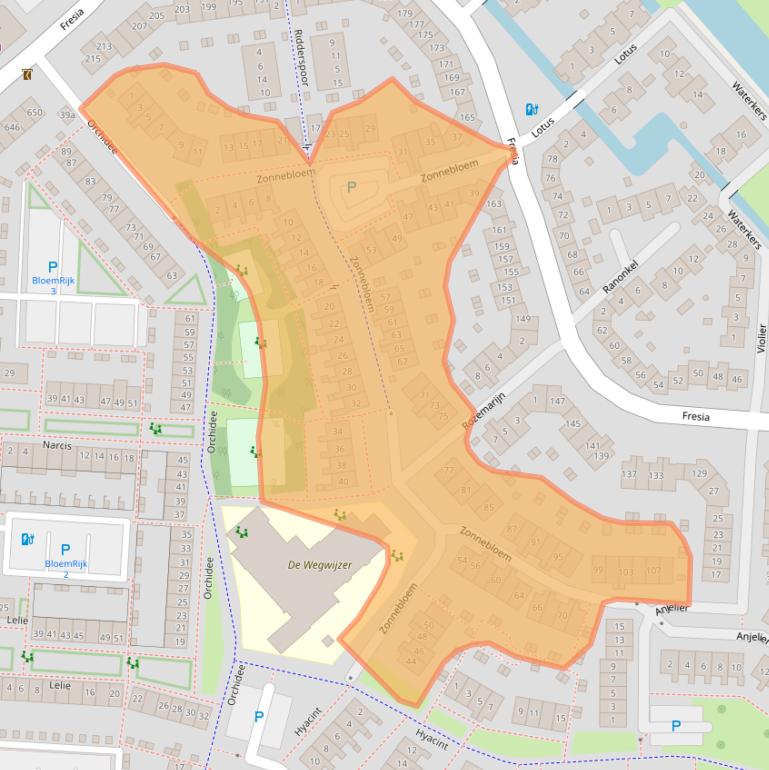 Kaart van postcodegebied 2925EZ.