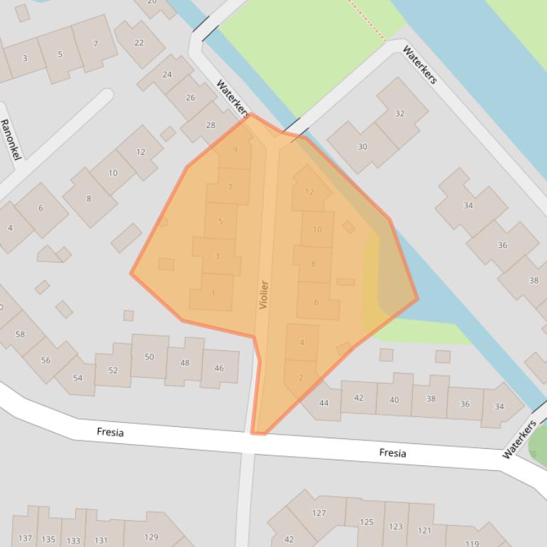 Kaart van postcodegebied 2925TE.