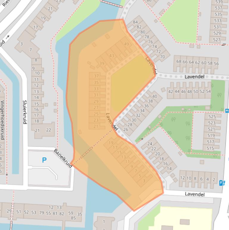 Kaart van postcodegebied 2925VA.