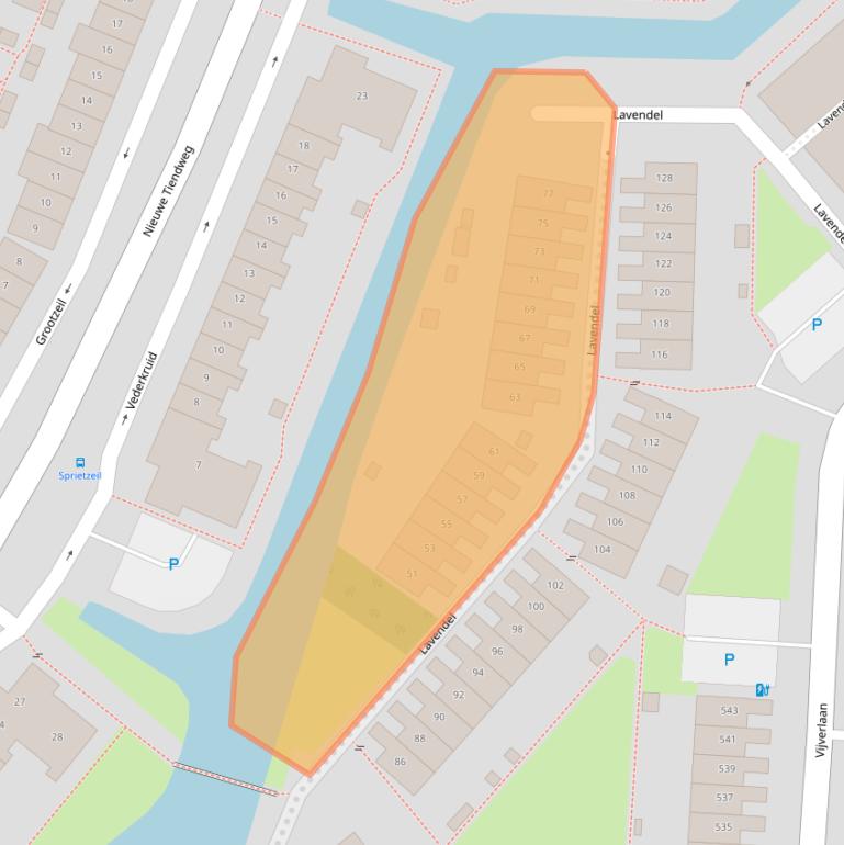 Kaart van postcodegebied 2925VB.