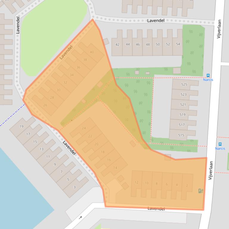 Kaart van postcodegebied 2925VC.