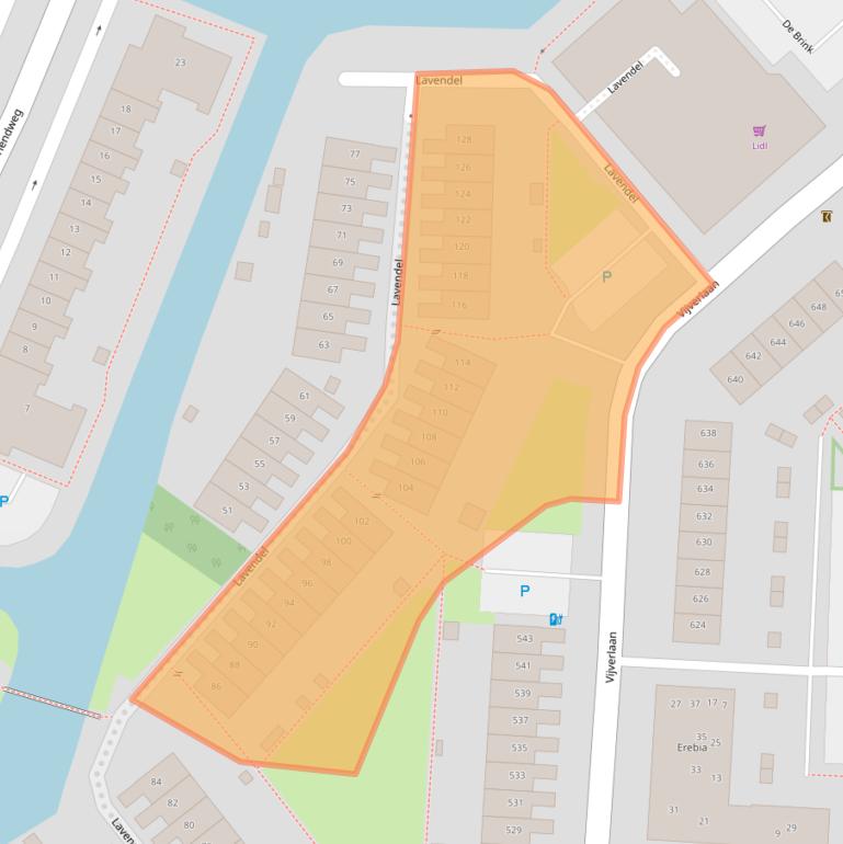 Kaart van postcodegebied 2925VE.