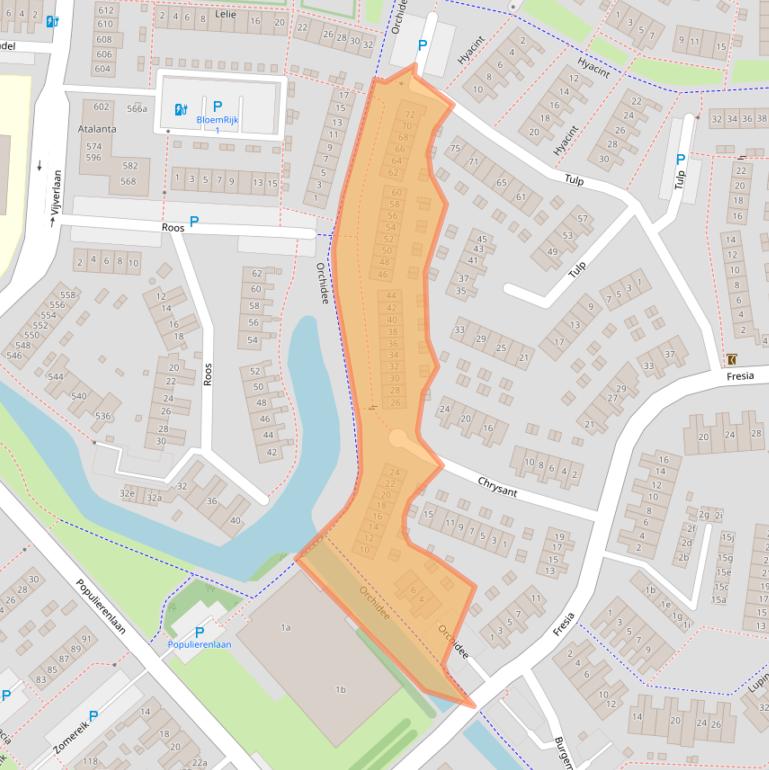 Kaart van postcodegebied 2925XE.