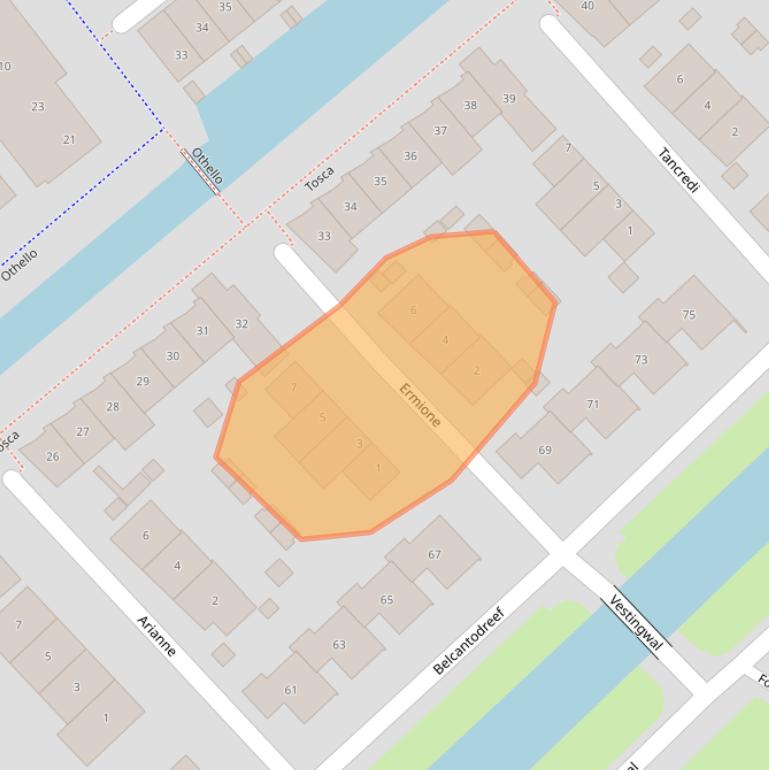 Kaart van postcodegebied 2926PD.