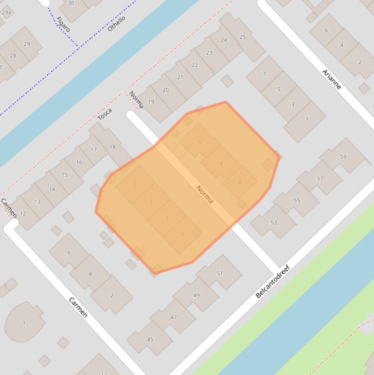 Kaart van postcodegebied 2926PE.