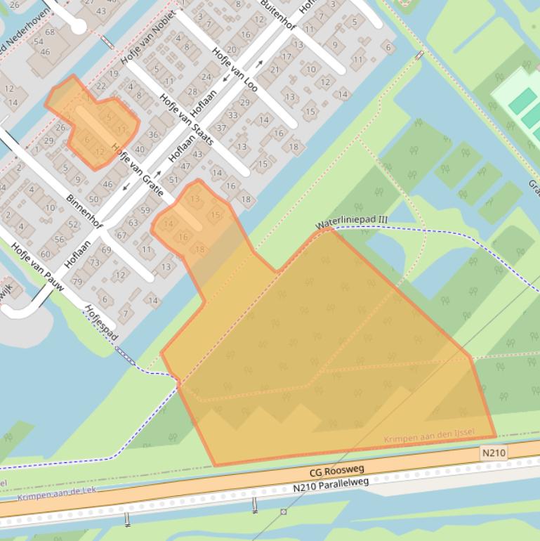 Kaart van postcodegebied 2926RD.