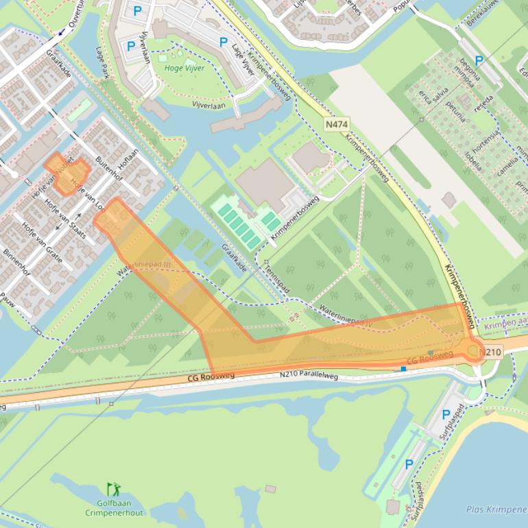 Kaart van postcodegebied 2926RE.