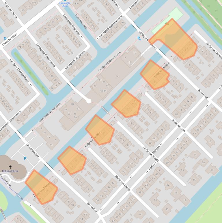 Kaart van postcodegebied 2926RG.