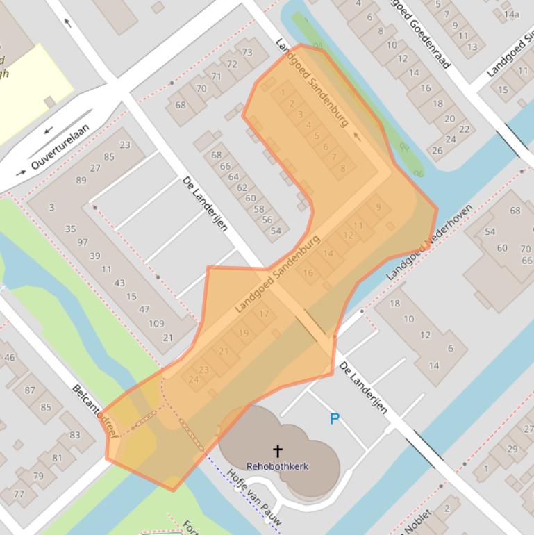 Kaart van postcodegebied 2926TB.