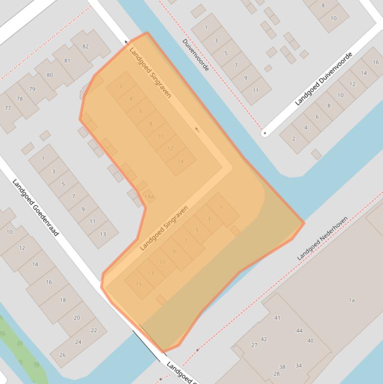 Kaart van postcodegebied 2926TD.