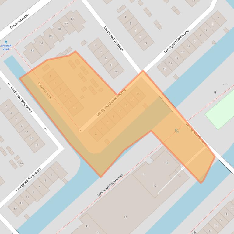 Kaart van postcodegebied 2926TE.