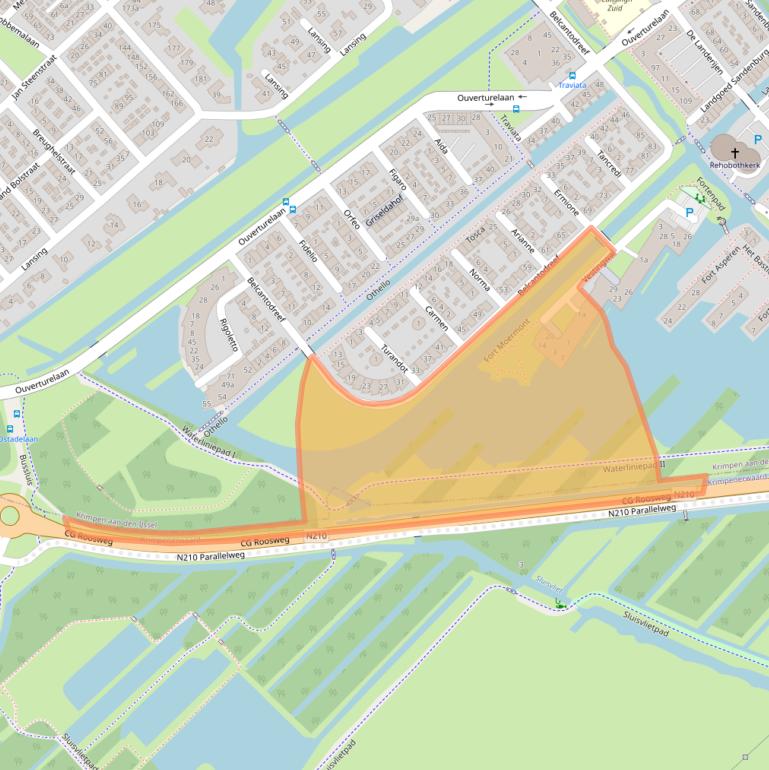 Kaart van postcodegebied 2926VC.