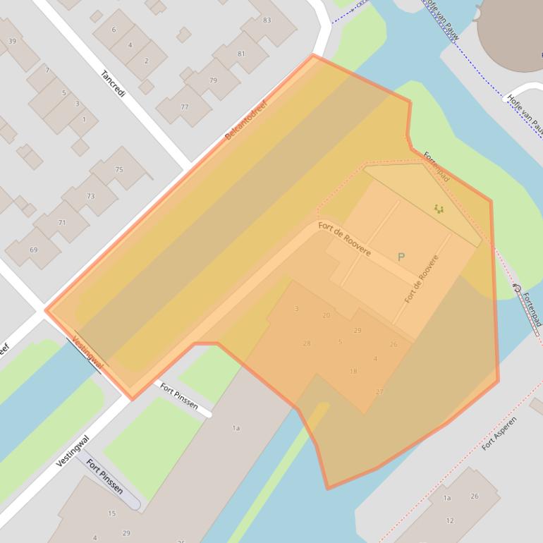 Kaart van postcodegebied 2926VE.