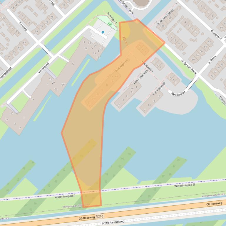 Kaart van postcodegebied 2926VG.