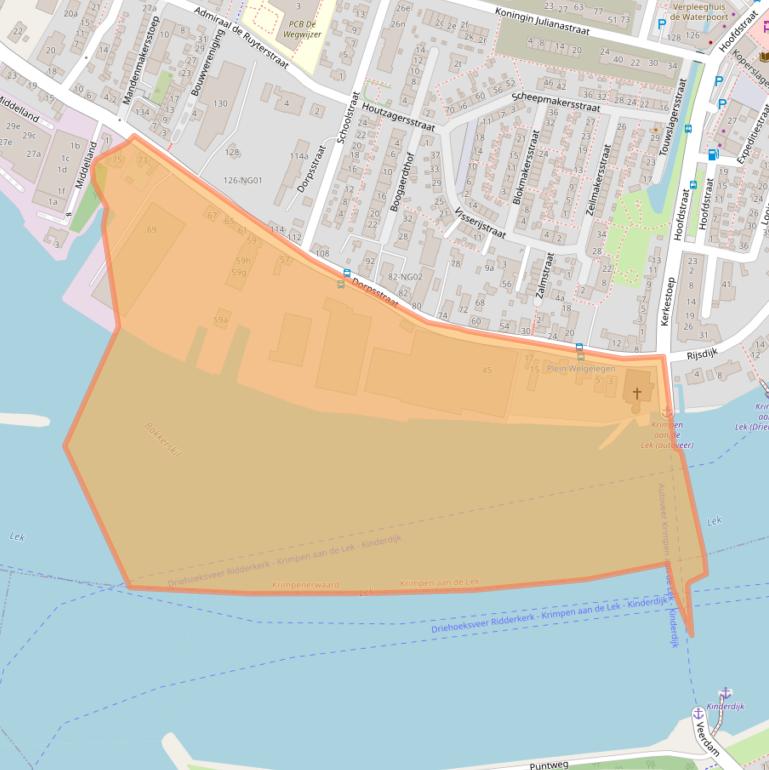 Kaart van postcodegebied 2931AD.