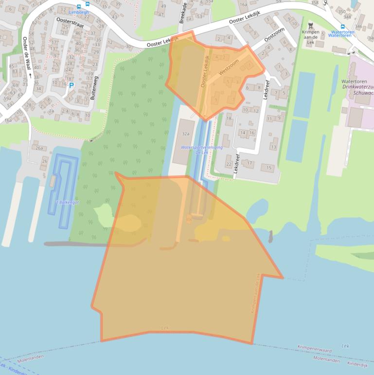 Kaart van postcodegebied 2931AZ.