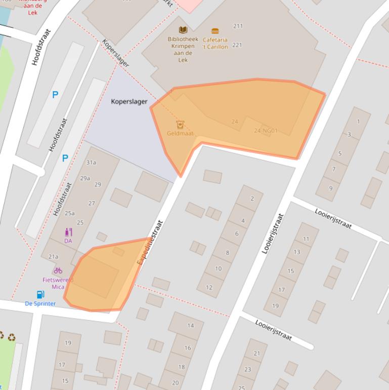 Kaart van postcodegebied 2931CD.