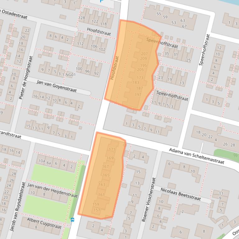 Kaart van postcodegebied 2931CJ.