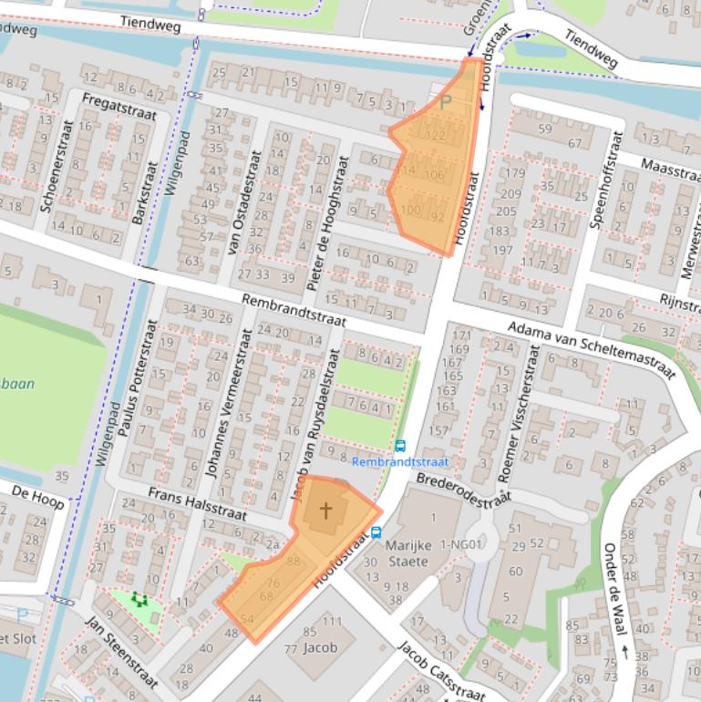 Kaart van postcodegebied 2931CL.
