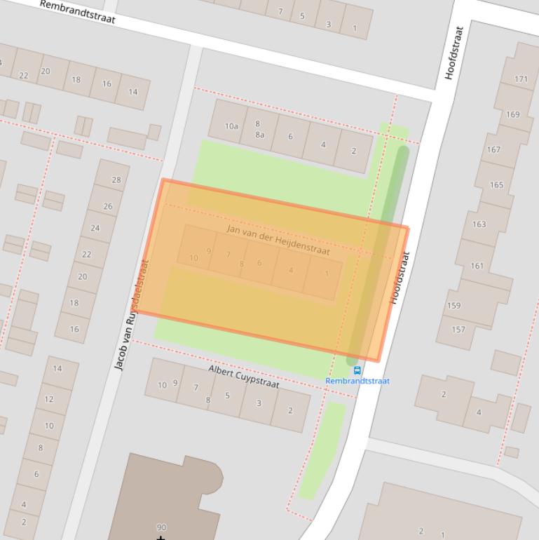 Kaart van postcodegebied 2931CR.