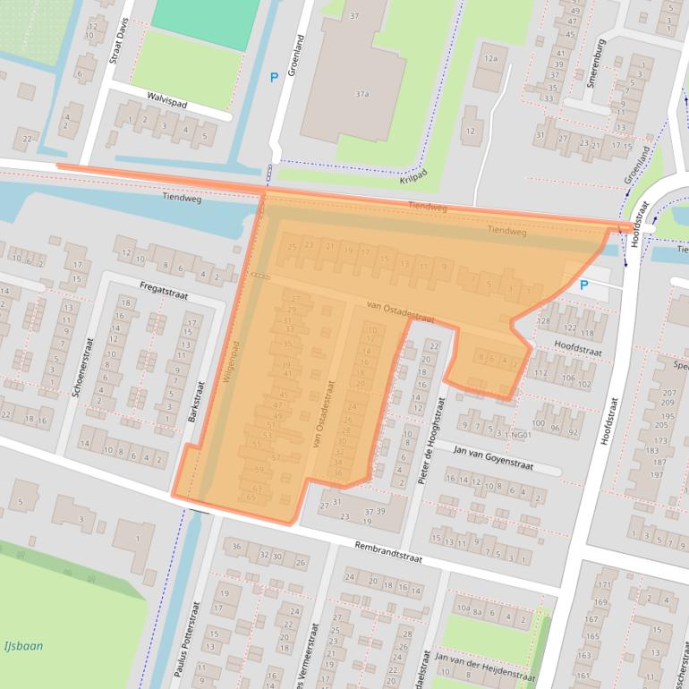 Kaart van postcodegebied 2931EA.