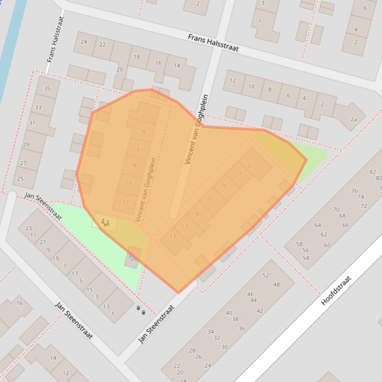 Kaart van postcodegebied 2931EB.