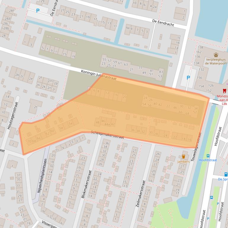 Kaart van postcodegebied 2931GN.