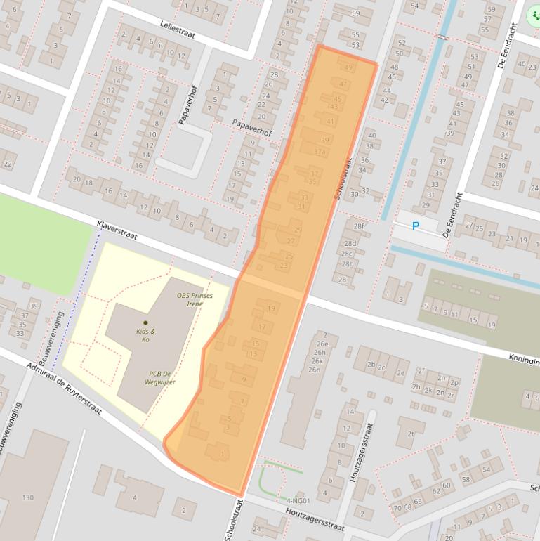 Kaart van postcodegebied 2931GT.