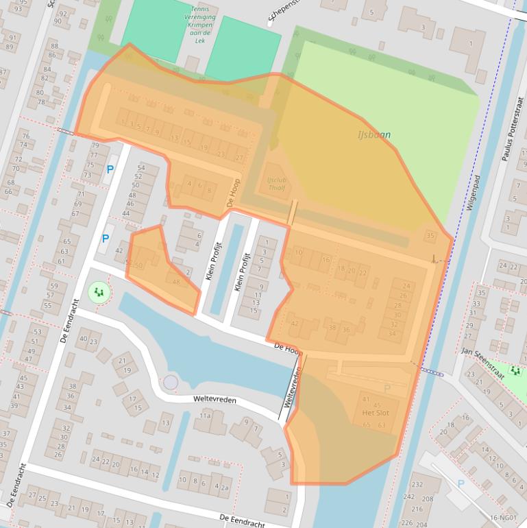 Kaart van postcodegebied 2931HW.