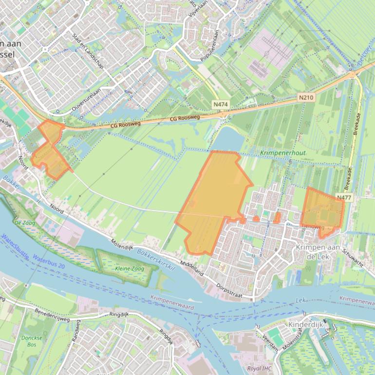 Kaart van postcodegebied 2931LC.